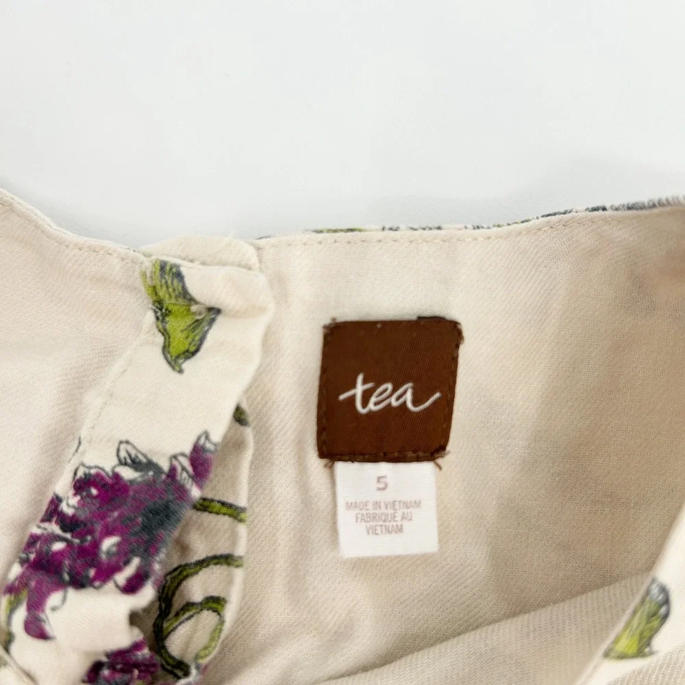 Tea Collection Girls Fall Floral Print Long Sleeve Cotton Dress Size 5‎